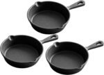 Mini Cast Iron Skillet 3-Piece Set