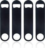 Stainless Steel Flat Bottle Opener 4-Piece Set