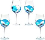 Hand-Painted Colorful Crystal Wine Glass 4-Piece Set