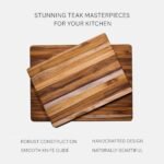 Teak Wood Cutting Board with Handle - Image 2