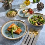 Embossed Dinnerware 16-Piece Set (includes 2 bowls)