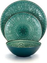 Round Embossed Dinnerware 16-Piece Set - Image 2
